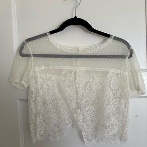 Anthropologie White Lace Women’s Bridal Top